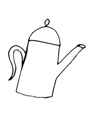 Hand lettering illustration about coffee. Vector Coffee time words and cups to go coffee calligraphy