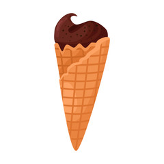 Waffle cone vector icon.Cartoon vector icon isolated on white background waffle cone.