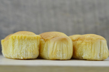 Bread soft on wooden background. Breakfast healthy
