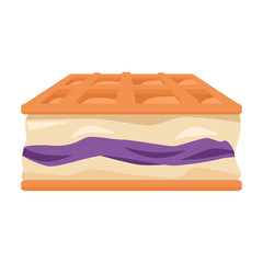 Belgian waffle vector icon.Cartoon vector icon isolated on white background belgian waffle.