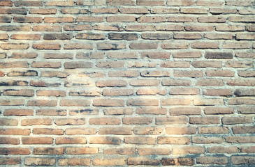Background of old vintage dirty brick wall. wall with space.