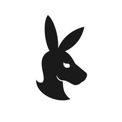 Kangaroo head Logo designs silhouette