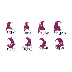 hijab logo vector icon design template