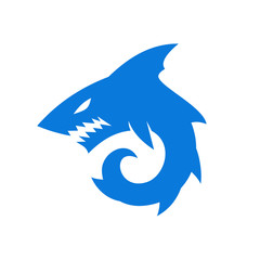 angry Shark monster logo designs symbol