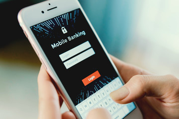 Login to mobile banking account on smart phone