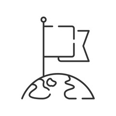 Victory flag color line icon. Championship. Goal achievement. Sign for web page, mobile app, button, logo.