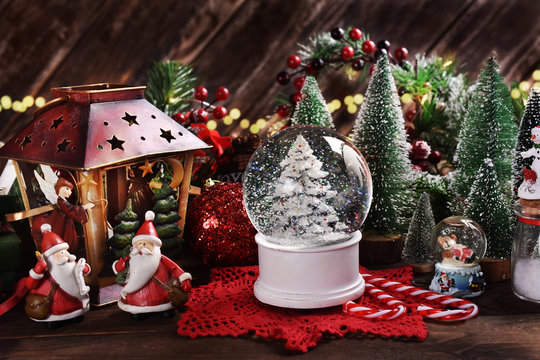 Christmas Glass Snowball With Christmas Tree Inside