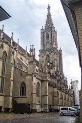 Fototapeta premium Bern, Switzerland. Bern Minster, gothic cathedral