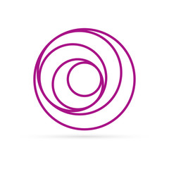 chakra or flower simbol, art line icon, vector illustration