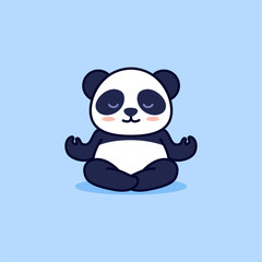 Cute yoga panda, vector cartoon illustration