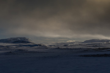 snow covered mountains