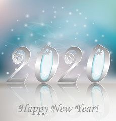 New 2020 year greeting card. Vector illustration - 301996308