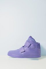 Men's sneakers on limes lilac color, on a white background