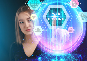 Business, Technology, Internet and network concept. Young businessman working on a virtual screen...