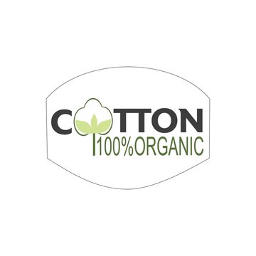natural organic cotton, pure cotton labels,isolated white background.