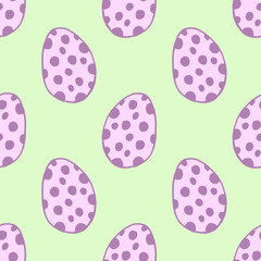 Cute easter icon and animal pet collection, with easter eggs in nest, rabbit and lettering. Hand drawn vector illustration.