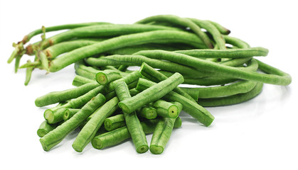 Chinese long beans isolated on white background