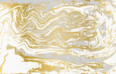 Gray and gold agate ripplle pattern. Pale beautiful marble background.