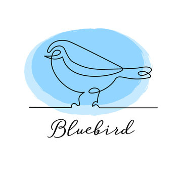 Continuous line, one line art logo of a bird. Minimal business branding concept.