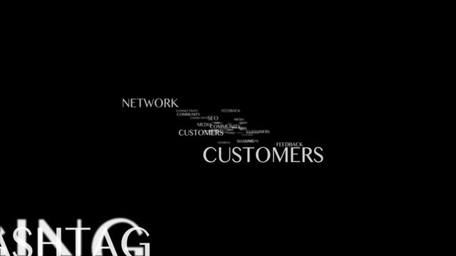 SOCIAL NETWORK Keywords, Alpha Channel, Animation, Rendering, Background, Loop, 4k
