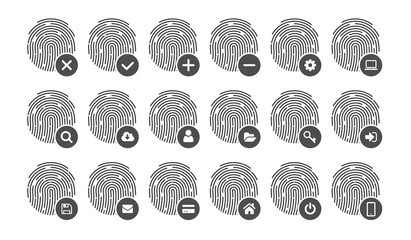 Fingerprint. Digital security authentication concept. Biometric authorization. Identification. 