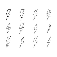 lightning thunderbolt electricity logo design template