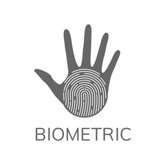 Fingerprint man or human silhouette. Digital security authentication concept. Biometric authorization. Identification. id
