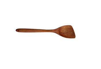 Traditional wooden ladle isolated on a white background