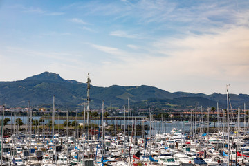 Fototapeta na wymiar Hendaye, Basque Country, France - Sokoburu harbour