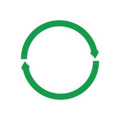 green arrow recycle logo vector icon template