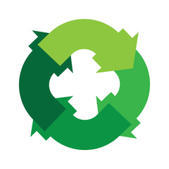 green arrow recycle logo vector icon template