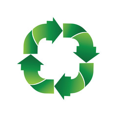 Obraz premium green arrow recycle logo vector icon template