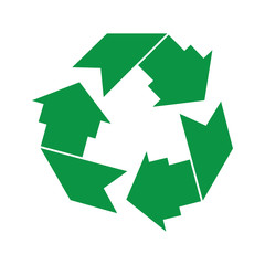 green arrow recycle logo vector icon template