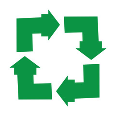 green arrow recycle logo vector icon template