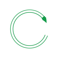 green arrow recycle logo vector icon template