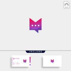 Letter M Chat Logo Template Vector Design