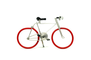 Red Bicycle figure isolate white background      