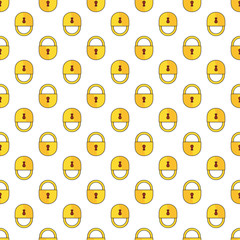Seamless pattern with outline lock icon for fashion accessories