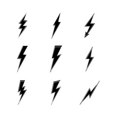 lightning thunderbolt electricity logo design template