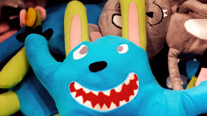 abstract background blue rabbit toy