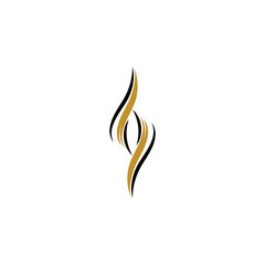 hair wave logo vector icon template - Vector