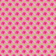 Seamless rose on golden background repeat pattern print