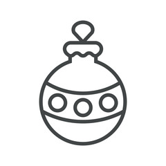 Line icon toy on Christmas tree with circles