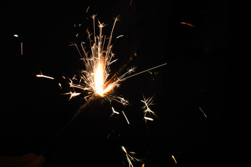 Beautiful fire crackers sparkler in diwali festival celebration