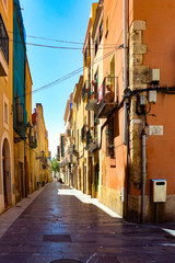 The narrow streets of Tarragona, spain
