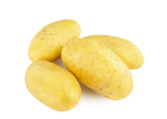Potato fresh raw material for cooking food isolated on white background. This has clipping path.   