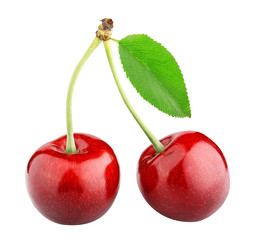 sweet cherry berry isolated on white background