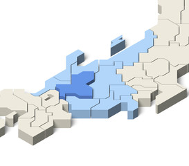 日本地図 中部地方 岐阜県