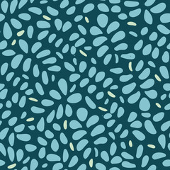 Organic leaf seamless abstract background, botanical motif, freehand doodles pattern with stylized leave and simple shapes