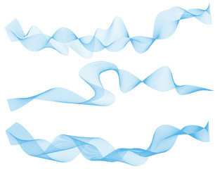 collection of abstract wave lines on white background